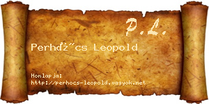 Perhócs Leopold névjegykártya